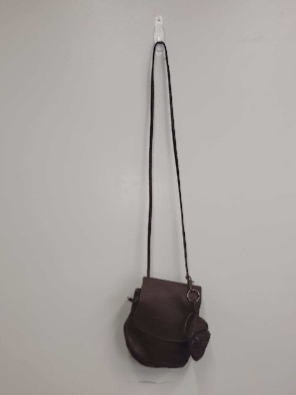 Vintage GAP Brown Genuine Leather Crossbody Bag with Removable Coinpurse Accent